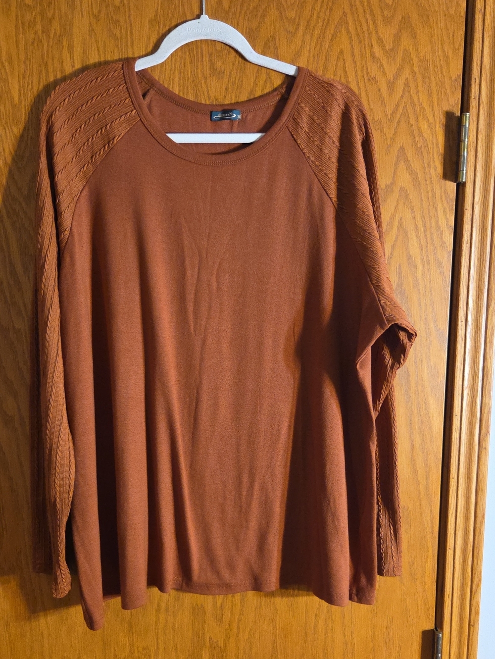 Women's Crewneck Sweater Long Sleeve Top Rust, Size 3x NWOT